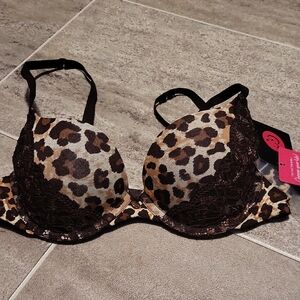Leopard Print Lace Bra